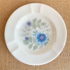 Wedgwood Clementine ash tray bone china made in England muted blue green floral